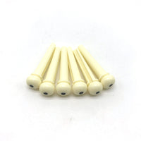 ABS Acoustic Guitar Bridge Pins with Dot Inlay - Set of 6
