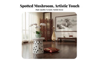 Spotted Mushroom Seat Multi-Functional Plant Stand Glazed Finish for Entryway