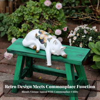 Small Four-Legged Pedestal Retro Design Short-Legged Pedestal Stool Rustic appeal