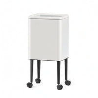 Wheeled Trash Can Slim Wastebasket Space-Saving for Kitchen, Living Room