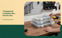 Clear Rectangular Storage Box, Multi-Size Plastic Organizer with Lid, Stackable Container for Hardware, Jewelry, Crafts