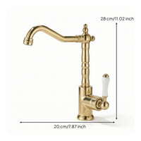 Faucet with Swivel Spout Brass Swivel Faucet 360-Degree Rotating Single Lever Mixer for Kitchen