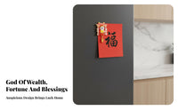 Metal Fridge Magnet God of Wealth Chinese New Year Cartoon Festive Gift