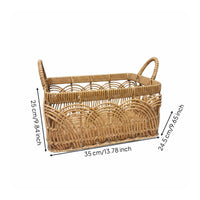 Woven Laundry Hamper Handles Faux Rattan Basket Easy to Clean Wicker Woven Basket for Bedroom