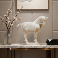 Horse Sculpture with Base Classical Chinese Style Resin Statue Fine Workmanship
