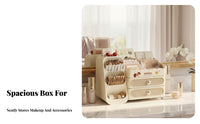 Large Capacity Cosmetic Organizer with Drawers Compartmentalized Design Makeup Holder No Assembly Required Tabletop Storage for Dermatological Care Enthusiasts, Students, Gift Givers, Dressing Table, Bedroom, Bathroom Countertop, Dorm Room