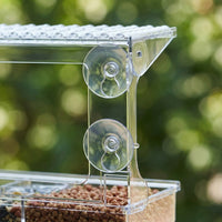 Window Bird Feeder Rectangular Bird House with 4 Strong Suction Cups, Small Bird House Outdoor Bird Feeder for Garden Viewing Observation
