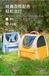 Portable Cat Carrier Backpack with Fleece Lining for Cats and Rabbits