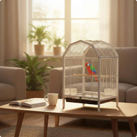 Portable Bird Travel Enclosure Play Perch Pet Housing Sturdy Metal Frame