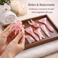 Massage Comb, 7 Piece Facial Set, Resin Material Face Lifting Tools, 7 for Skincare Lovers