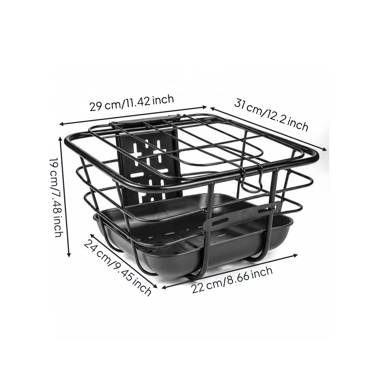 Front Bike Basket Slotted Holes Bike Wire Basket Rounded Corners