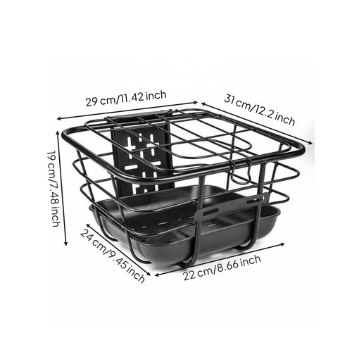 Front Bike Basket Slotted Holes Bike Wire Basket Rounded Corners