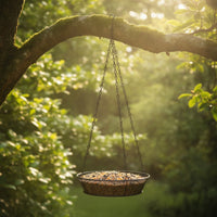 Bird Feeder Bowl with Metal Hanger Weather Resistant for Garden, Backyard