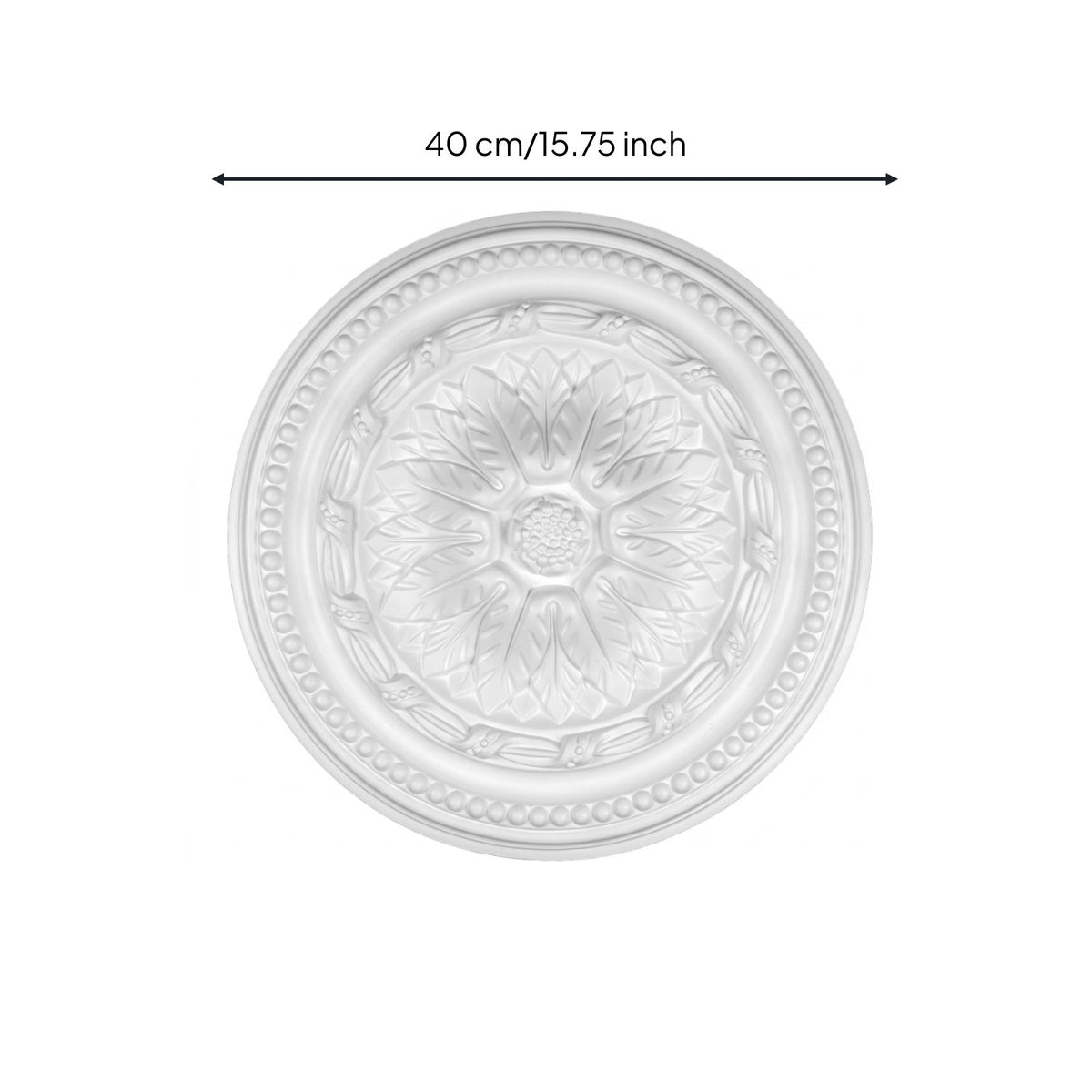 Round Ceiling Medallion Flower Relief Pattern Ornate Ceiling Floral Ornament