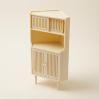 Miniature Corner Cabinet Triangular Top Corner Storage Cabinet Model Beige