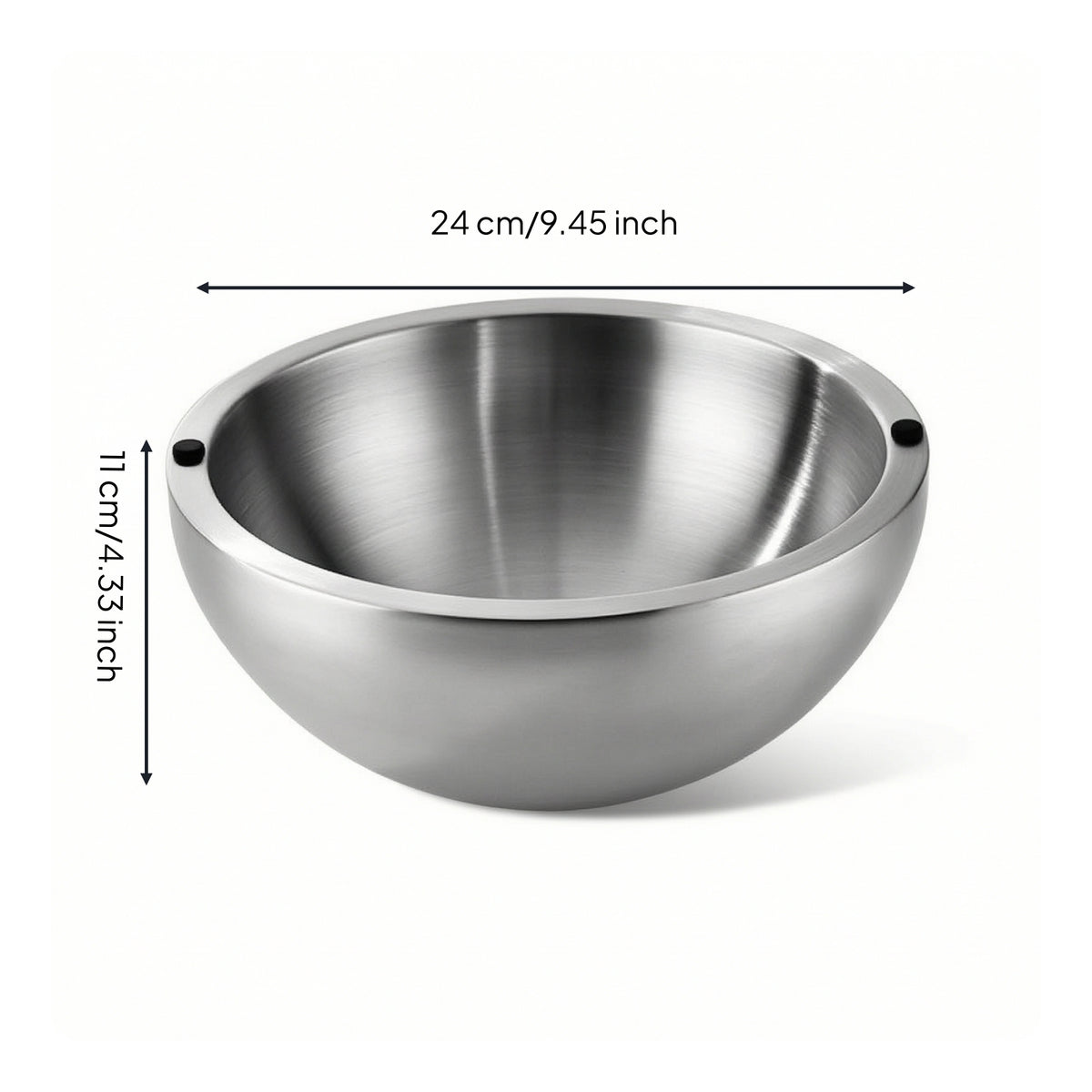 Bowl with Water-Filled Culinary DesignGrade Insulated-Wall Bowl Rust-Resistant Tableware for Buffet, Kitchen