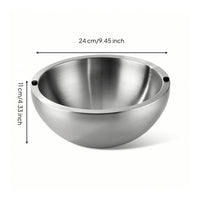 Bowl with Water-Filled Culinary DesignGrade Insulated-Wall Bowl Rust-Resistant Tableware for Buffet, Kitchen