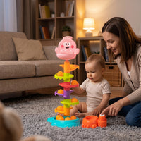 Whale Ball Drop Toy Textured Ball Drop Toy with Launcher Easy-to-Grip Hand-Eye Coordination for Toddlers, Playroom, Home