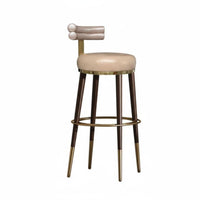 Woven Rear Supportrest High Stool Nordic Design Seating with Footrest Sturdy Construction for Homeowners, Interior Designers