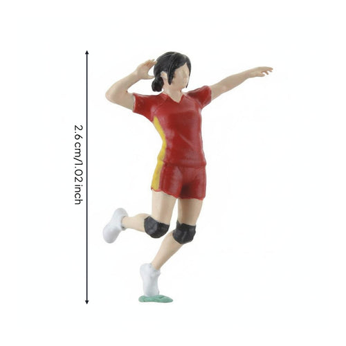 Jumping Volleyball Miniature Hand-Painted Novelty Decor Cute for Model Display