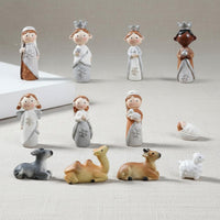 12 Pieces Christmas Manger Scene Figures Nativity Figurines charm Design Miniature Nativity Figurines for Living Room, Tabletop