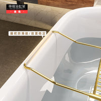 Adjustable Bathtub Caddy Tray with Tablet Stand, Stainless Steel, No-Drill Installation