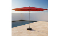 Rectangular Patio Umbrella Tilt-Adjustable Outdoor Umbrella with Base Weighted Parasol Patio Con Base for Homeowners, Balcony, Garden, Market Stall