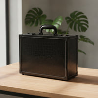 Barber Case with Latches Hard-Sided Barber Accessories Case Crocodile-Pattern Briefcase for Hairdressers, Mobile Stylists, Salon