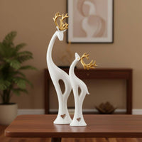Resin Deer Ornament Nordic Design Deer Statue Easy to Clean for Desktop