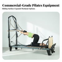 Pilates Reformer Core Bed Multiple Resistance Pilates Machine Machine Firm Padding Adjustable Core Training Bed for Adults, Apartment