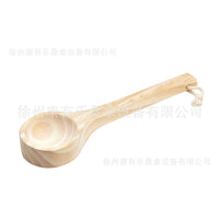 跨境厂家供应汗蒸桑拿桶木桶勺子实木舀水勺桑拿房浇水配件批发