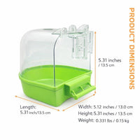 Bird Bath Cage Supplies Parrot Bath Tub Shower, Hanging Bathtub for Pet Bird Enr #variant:Green