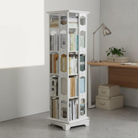 360 Degree Revolving Bookcase Solid Wood Floor Standing Book Rack Space Saving