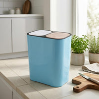 Two-Section-Compartment Trash Can Inner Liner Two-Section Compartment Trash Can Rounded Corners