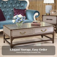 Riveted Aerospace Table Utilitarian Design Riveted Aluminum Furniture Retro Design Vintage Look for Homeowners, Lounge