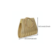 Elegant Design Pleated Evening Bag Compact Interior Circular Handle Clutch for Banquet, Wedding