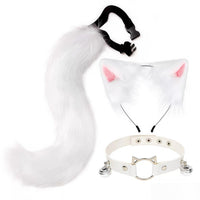Cosplay Cat Ear Headband and Tail Accessory Set for Adults