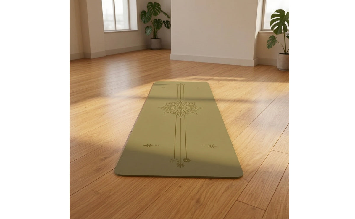 Anti-Slip Fitness Mat with Mandala Print Sweat-Absorbing Fitness Mat Textured Eco-Friendly for Pilates Enthusiasts