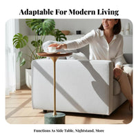 Space-Saving Design C-Shaped Side Table Minimalist and aesthetic Household Furniture Sturdy Frame Easy Assembly for Apartment Dwellers, telecommuting Workers, Living Room, Beside Sofa, Small areas, Home Office