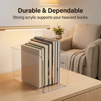 Clear Acrylic U-Shaped Desktop Organizer for Desk Storage, Lightweight Fixed Design Open Bookstand, Study Table and Student Use