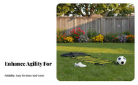 Enhances Balance and Coordination Speed Training Ladder Sturdy Construction Foldable Agility Ladder Anti-Slip Surface Sports Equipment Extendable Design for Football Players, Athletes, Coaches