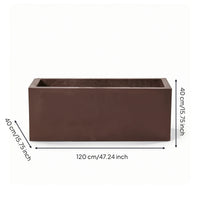 Cement Planter Box Stone-Like Rectangular Planter Box Matte Plant Container for Gardeners, Homeowners, Balcony, Garden, Courtyard
