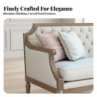 French & design curved-Shaped Settee Space-Saving Sofa Modern Design Couch Soft Cushions for Apartment Dwellers, Families, Homeowners, Living Room, Small areas, Lounge Area