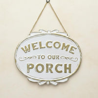 Metal Welcome Sign Decorative Welcome Plaque Easy to Hang Door Hanger for Garden