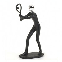 Resin Figurine with Chrome Head Stylish Art Statue Elegant for Shelf, Homeowners
