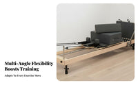 Space-Saving Foldable Pilates Reformer Multifunctional Pilates Core Bed Adjustable Resistance Folding Reformer Machine High-Density Padding for Beginners, Advanced Users, Adults, Strength Training, Gym, Indoor