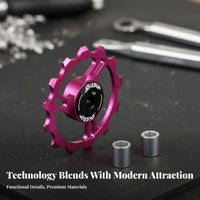 Rear Derailleur Guide Wheel Lightweight Cycle Derailleur Pulley 11T Bearing Pulley Wheel Long-Lasting Fluid Functioning