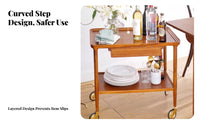 2-Tier Utility Trolley Midcenturycenturymidcenturycenturyera Modern Design 2-Tier Wheeled Shelf Space-Saving Easy Assembly