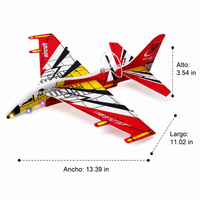 Fighter Jet Toy Airplane, Foam Glider with LED Lights, USB Rechargeable, for Kids 7 to 14 Years Old, Great for Garden and Beach