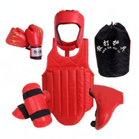 Sparring Gear Set Smooth Finish Combat Arts Protector Set Black Black Interior